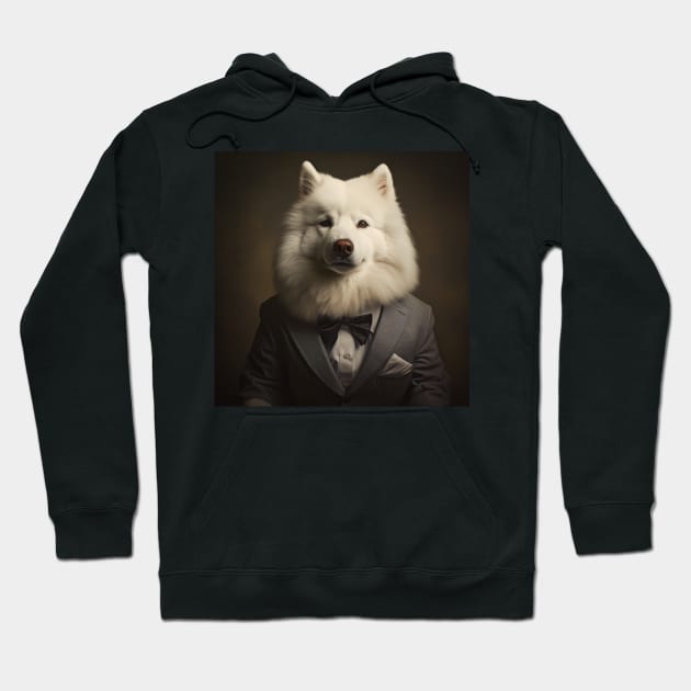 Samoyed Dog in Suit Hoodie by Merchgard